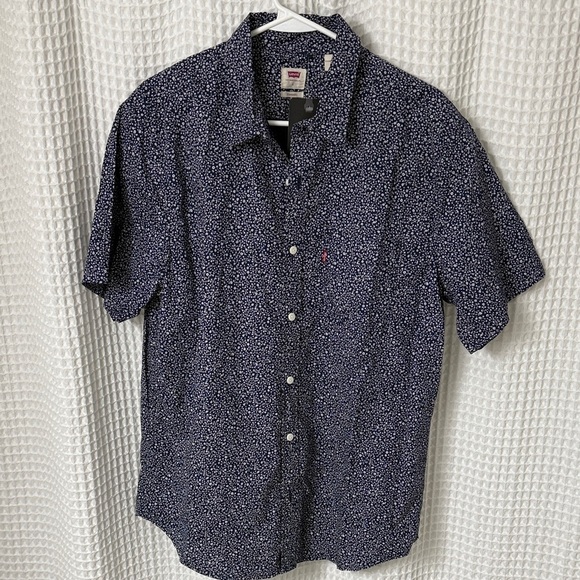 Levi's Other - Levi's Men's Navy Blue Patterned Button Down Shirt NWT - Size L
